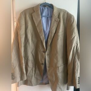 Tasso Elba Island Tan Linen Men’s Sport Coat Blazer L 42/44